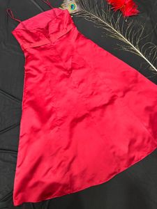 Bold Red Midi Gown Dress