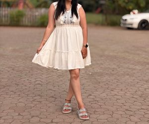 White Embroidered Mini Dress