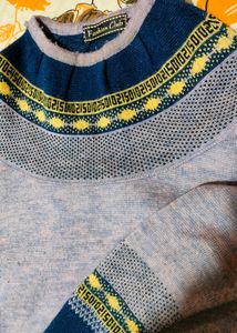 Woman Sweater In Pink-blue Combination
