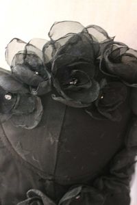 Black 3D Flower Beaded Corset Top