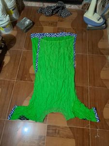 Green Kurta with Blue Detail