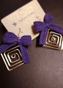 Crochet Bow Earrings