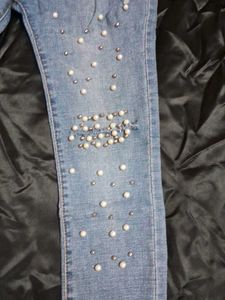 Pearl Embellished Jeans