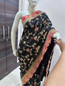 Black Embroidered Saree