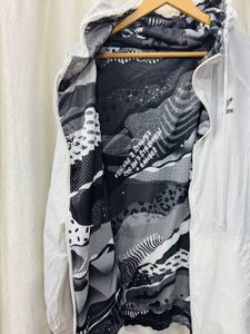 Adidas White Hooded Two side Wear Jacket