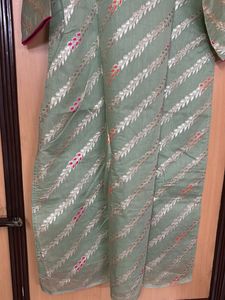 Festive Chanderi Green Kurta
