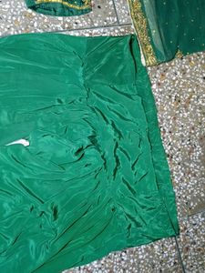 Green Silk Suit Set With Dupatta