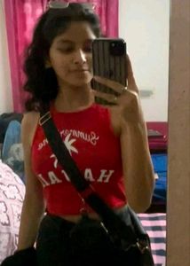Red Graphic Print Cropped Tank Top