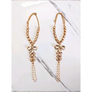 Unique Kundan & Diamond Hand Bracelet 🌸✨