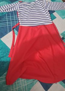 Striped & Red Girls Dress