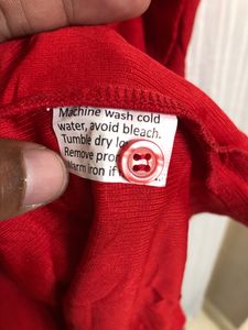Threads Red Long Sleeve Polo T Shirt