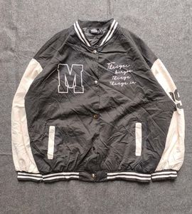Black &#39;M&#39; Patch Streetwear Bomber
