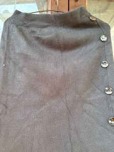 Chic Black Skirt with Button Detail