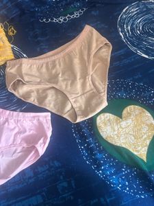Pink &amp; red Bra and 2 panties Size-L