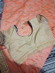Satin Golden Embroidery Saree