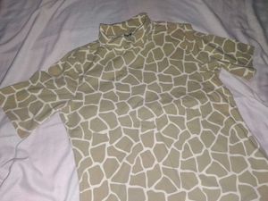 Tan &amp; White Print Turtleneck T-shirt