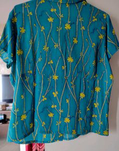 Vintage Floral Button-Down Top