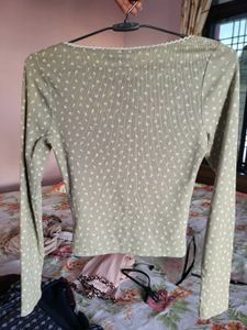 H&amp;M Lace Floral Long Sleeve Top /Size-S