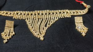 Rhinestone Necklace With Earrings