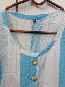 White And Blue Kurti