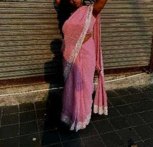 saree with pink inner and blouse