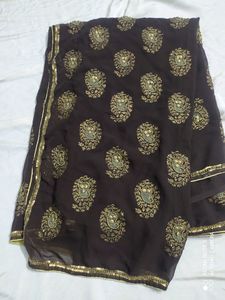 Chamki Work Saree With Blouse