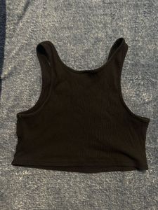 Black Cropped Tank Top