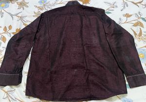 Elegant Deep Plum Silk Shirt