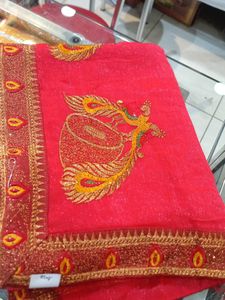 Red Embroidered Saree