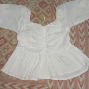 White Ruffled Top
