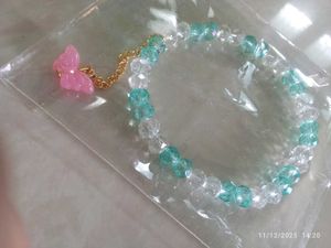 Butterfly Beaded Bracelet with free ring