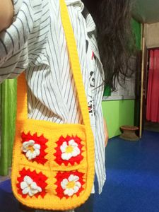 Handmade Crochet Flower Bag