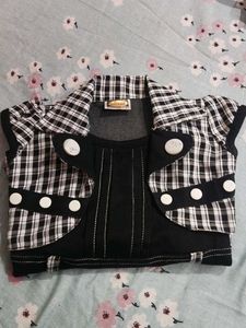 Cotton Black N White Checks Frock