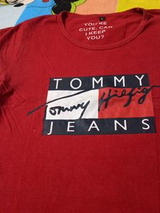 Red Colour Crop T-shirt For Women