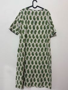 Green Floral Print Kurta