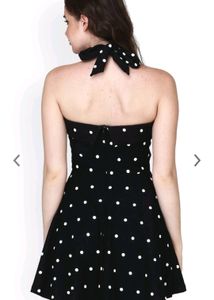 Black Sexy party Dress. Mini Dress. Polka Dots