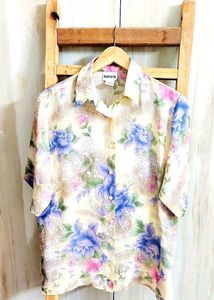 Floral Cream Colour Shirt Size-40