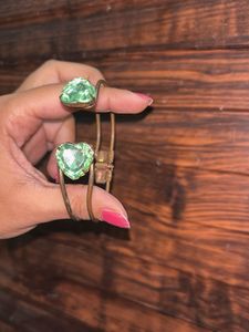 Elegant Red &amp; Crystal Bangles with free product