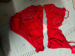 Lace Bra &amp; Panty Set Combo Of 3