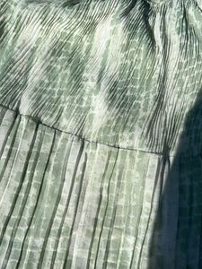 Green Puff Sleeve Mini Dress