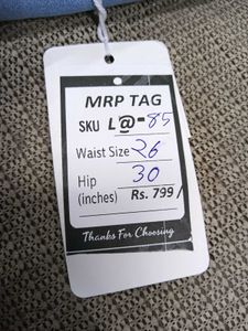 L@85 Size-26 Light Blue Cargo Jeans