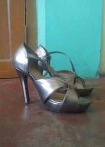 Silver Strappy Heels