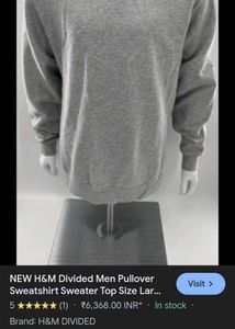 H&amp;M NIRVANA Grey Oversized Sweatshirt