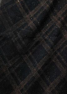 Sparkling Black Plaid Fabric