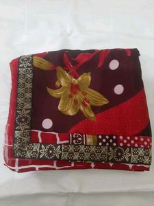71)New Multi Colour Printed Lace Saree