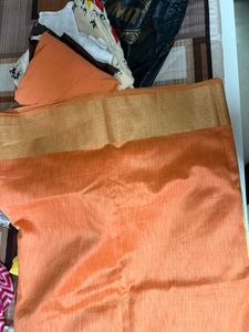 Elegant Peach &amp; Gold Saree