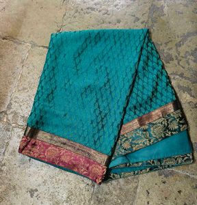 Elegant Teal Saree