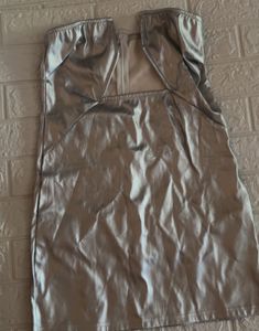 Silver PU leather metallic Corset Dress