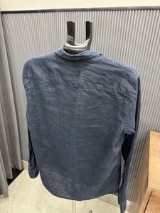 Armani Exchange Blue Linen Shirt