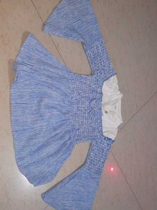 Cute Blue Striped Top